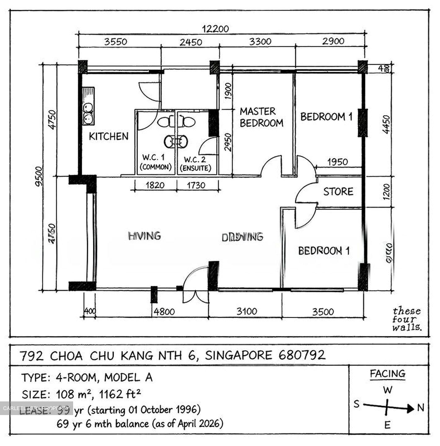 Blk 792 Choa Chu Kang North 6 (Choa Chu Kang), HDB 4 Rooms #542941491